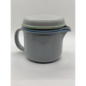 Thomas Germany Pourer w/Lid Blue Stripe On Pourer/Green On Lid 4.5”t x 6”w